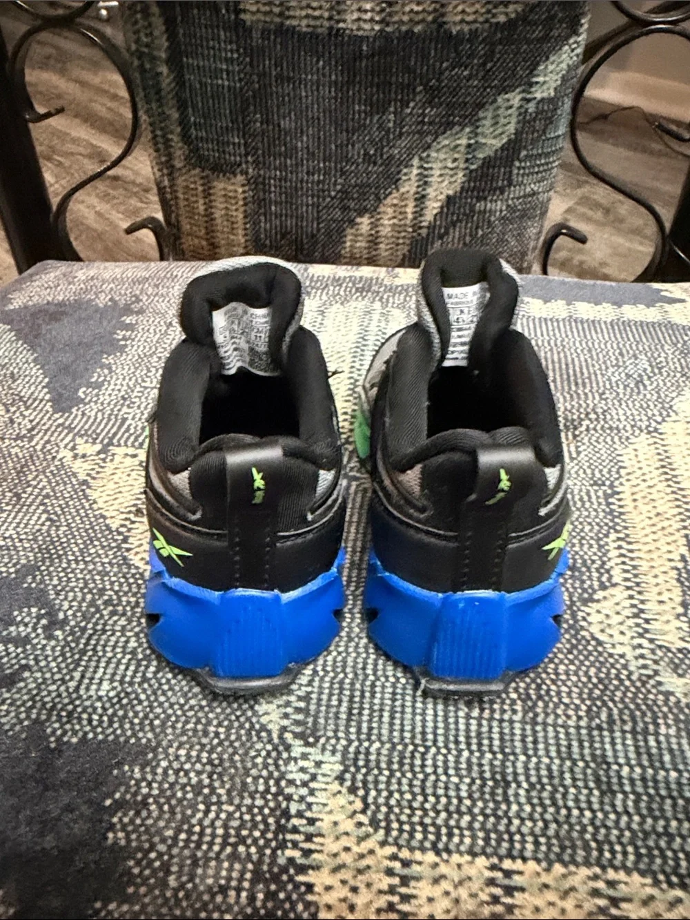 Reebok Kids Gray, Black and Blue Athletic Sneakers